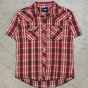 Vintage 90s Wrangler Pearl Snap Button Up Plaid Flannel Shirt